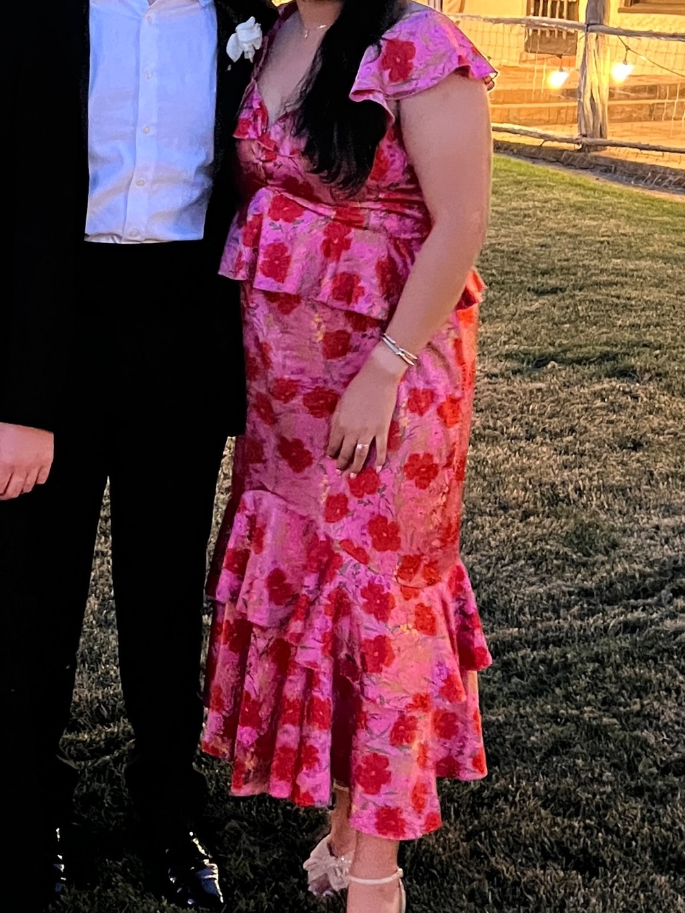 Show Me Your Mumu Reese Ruffle Pink and Red Floral Dress - Picture 7 of 7